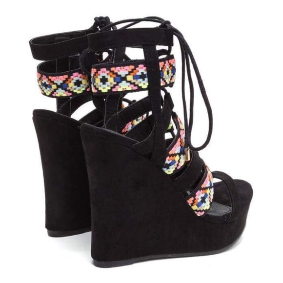 Embroider Lace Up Platform Wedges! - Picture 6 of 7